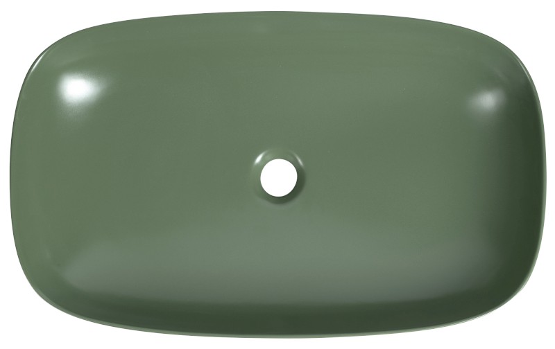 MATTEO keramické umyvadlo na desku 65x40cm, zelená mat 3064-128
