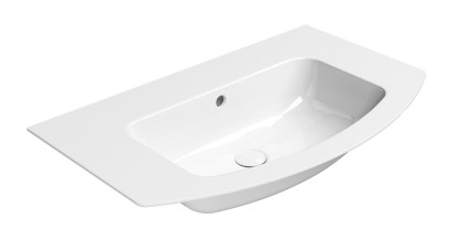 PURA keramické umyvadlo Slim oblé 82x49cm, bez otvoru, bílá ExtraGlaze 8826011