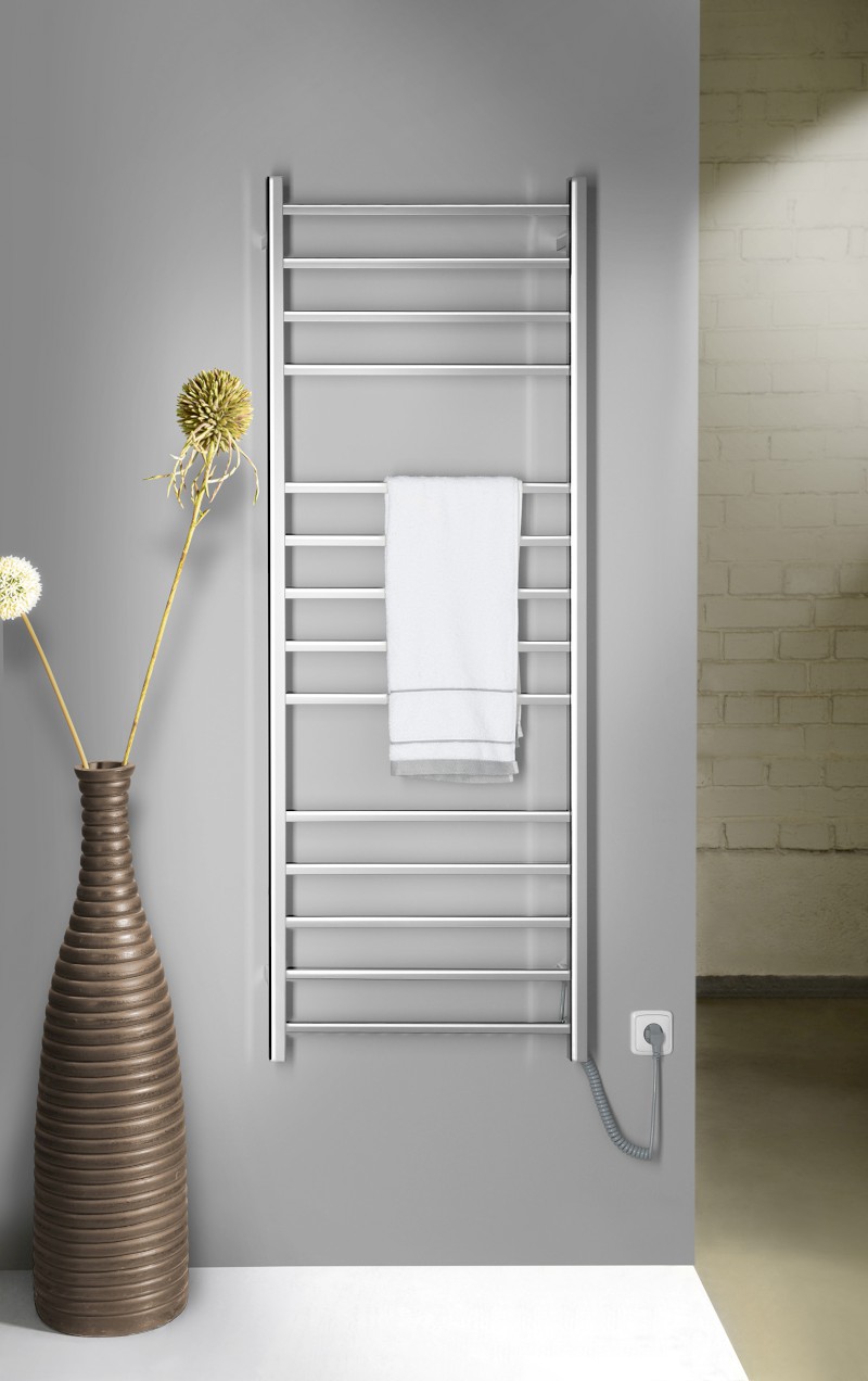 ESKINADO elektrický sušák ručníků, hranatý, 600x1500 mm, 130 W, nerez lesk ER450V