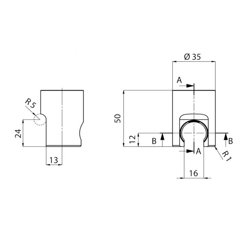 Držák sprchy kulatý, pevný, zlato mat SD719