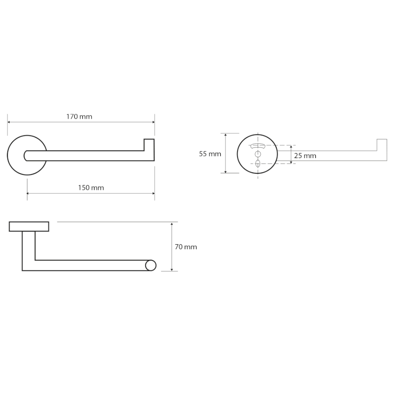 X-ROUND COPPER držák toaletního papíru, měď mat XR703PG