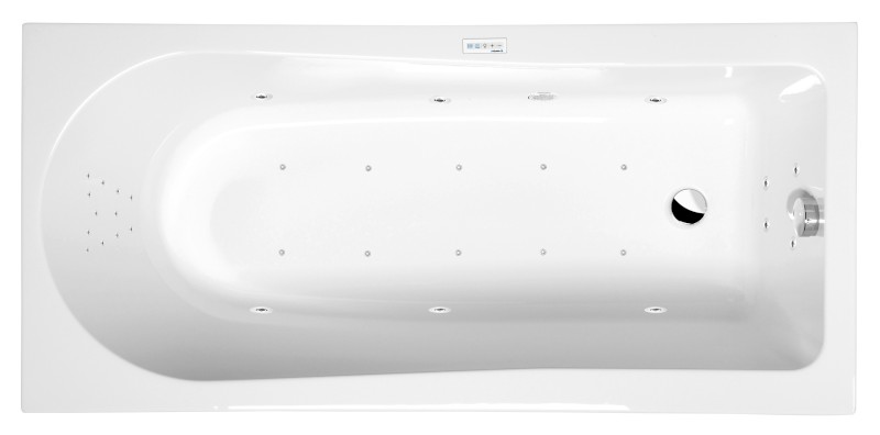 LISA hydromasážní vana, 150x70x47cm, Highline Hydro-Air, chrom 85111.6010