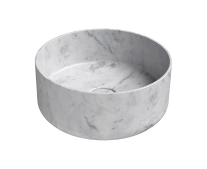 ALTACERAMICA keramické umyvadlo na desku, průměr 40cm, mramor/bílá mat AC30135