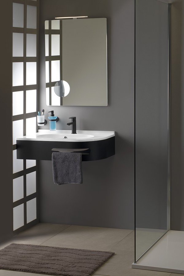 PULSE konzole s držákem ručníků, levá, černá mat BM752-CL