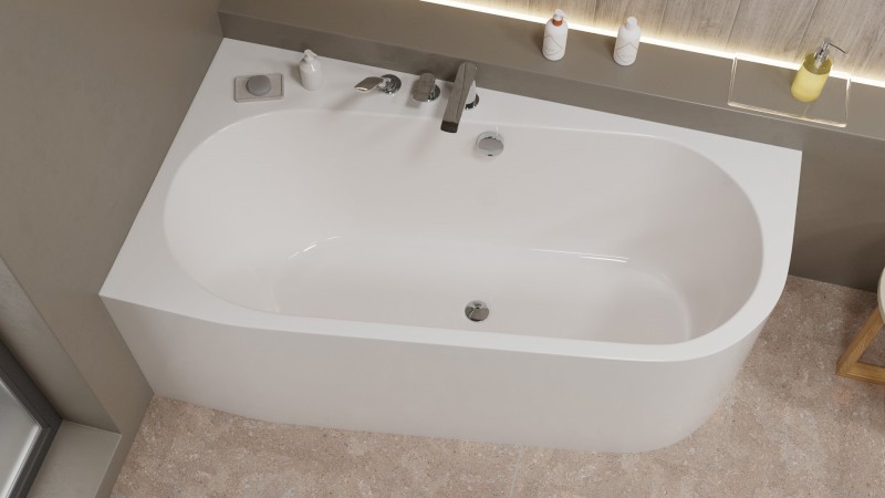 ASTRA WL MONOLITH asymetrická vana 160x85x60cm, bílá 30611M