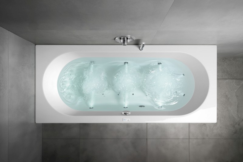 VIVA B hydromasážní vana, 185x80x47cm, Highline Hydro-Air, chrom 71968.6010