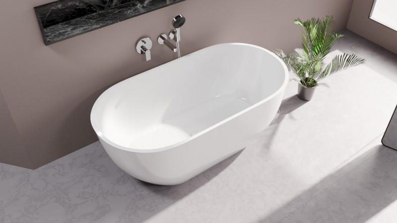 REDUTA volně stojící vana litý mramor 150x75x58cm, bílá 71843