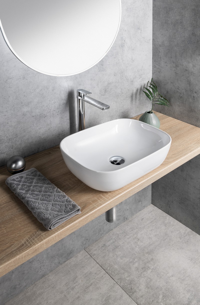 Keramické umyvadlo na desku 46x34cm, bílá 46341