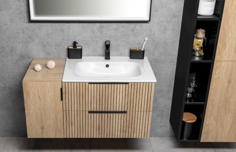 CIRASA STRIP umyvadlová skříňka 69,8x52x46cm, dub Alabama CR701-2322