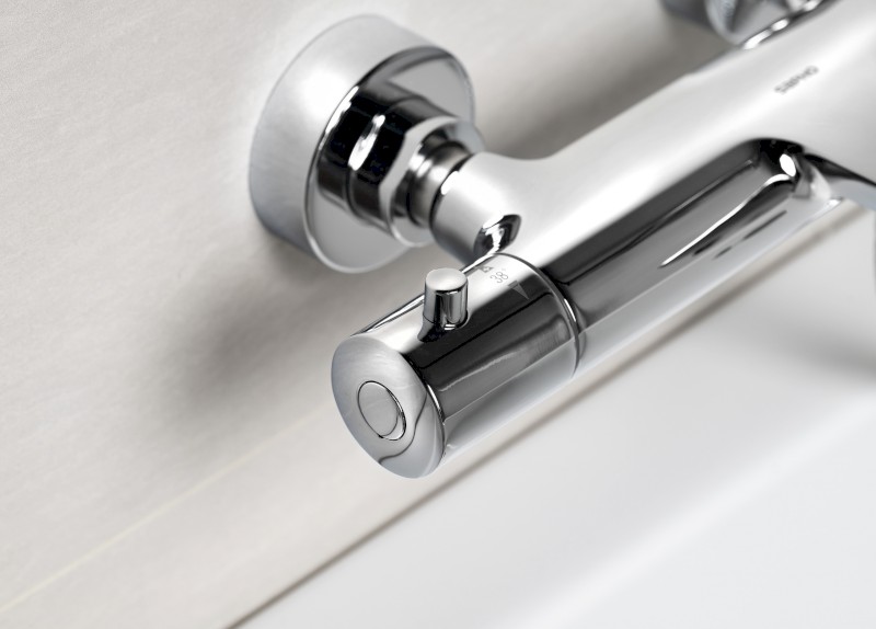 KIMURA nástěnná vanová termostatická baterie, chrom KU210