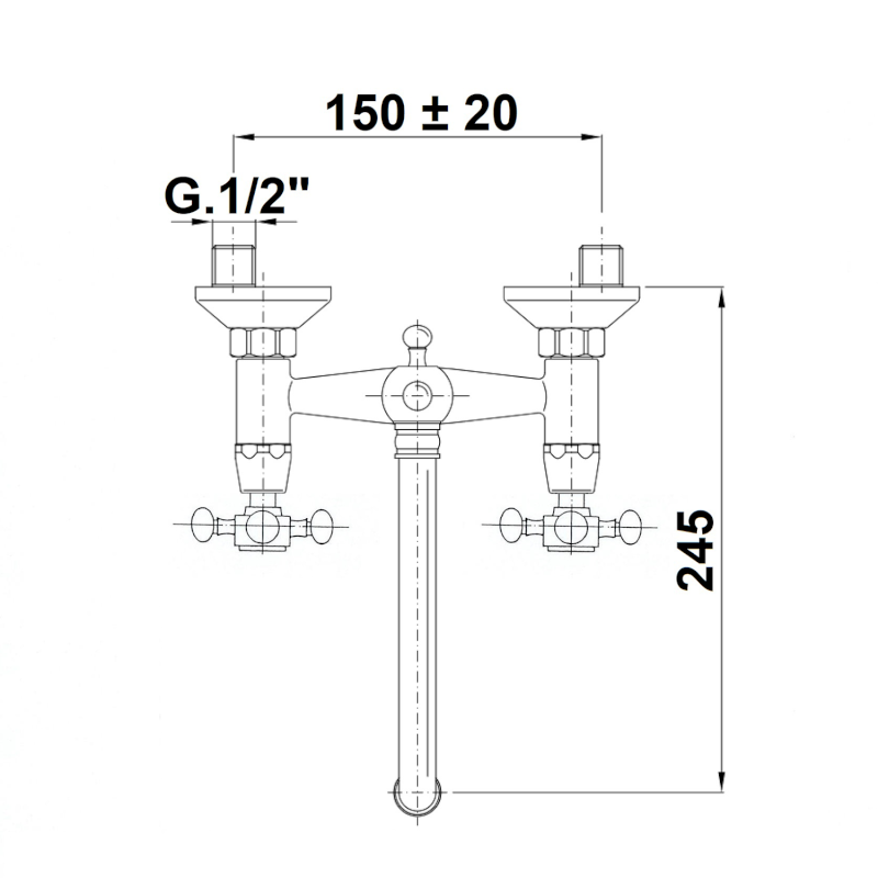 ANTEA nástěnná baterie, horní ramínko, nikl 3368
