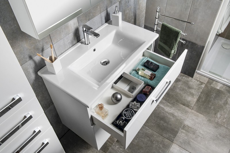 VEGA umyvadlová skříňka 82x67,6x43,6cm, 2xzásuvka, bílá VG083