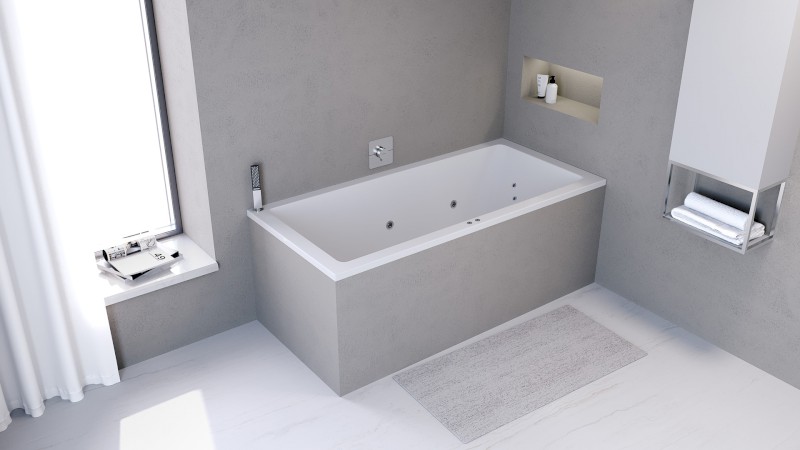 MARLENE hydromasážní vana, 200x90x48cm, Attraction Hydro-Air, chrom 78731.4010