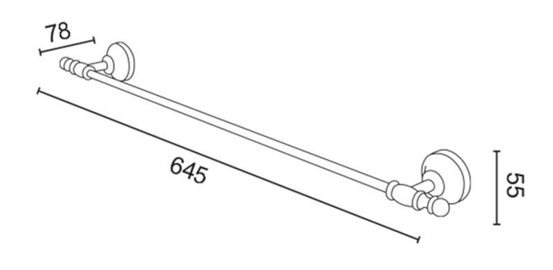 PERLA držák ručníků 645mm, zlato PE0115