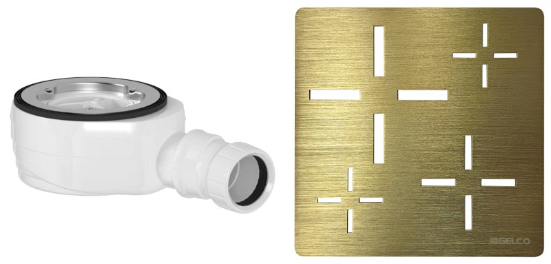 Vaničkový sifon, průměr otvoru 90 mm, DN40, krytka zlato KSM107G-SN90