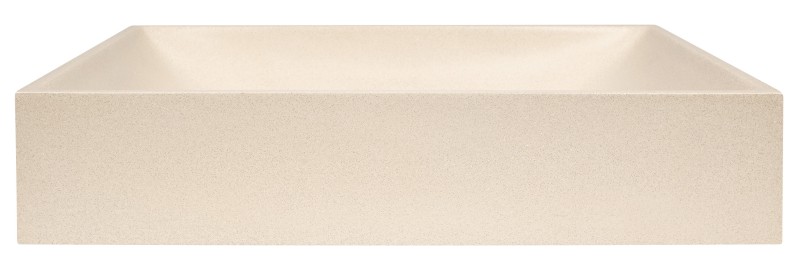 TARANT betonové umyvadlo včetně výpusti, 58x36cm, bílý pískovec AR472