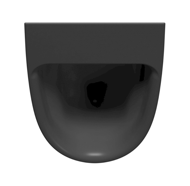 COMMUNITY urinál se zakrytým přívodem vody, Rimless, 31x54,5cm, černá mat 769526