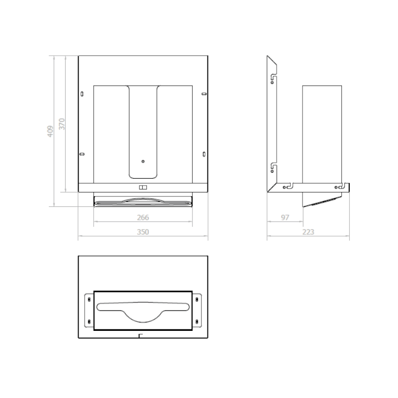ESSENTIA zrcadlová skříňka 100cm s automatickým dávkovačem mýdla a zásobníkem na papírové ručníky MUM000126