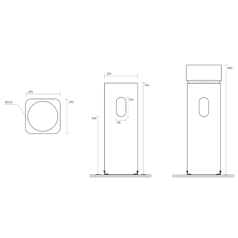 HAKO keramický podstavec ke stěně pro umyvadlo 554331, černá mat 557131