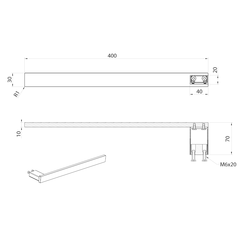 BELLA držák ručníků 400mm, chrom FA312