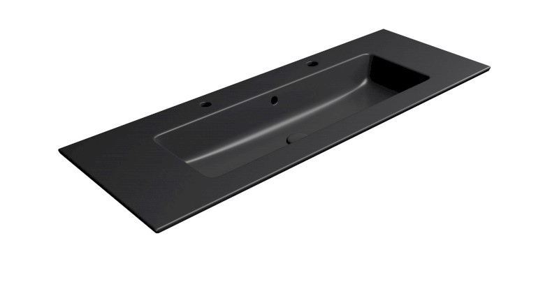 PURA keramické dvojumyvadlo Slim 122x46cm, černá mat 8887226