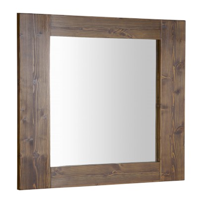 BRAND zrcadlo v dřevěném rámu 80x80cm, mořený smrk BA051S