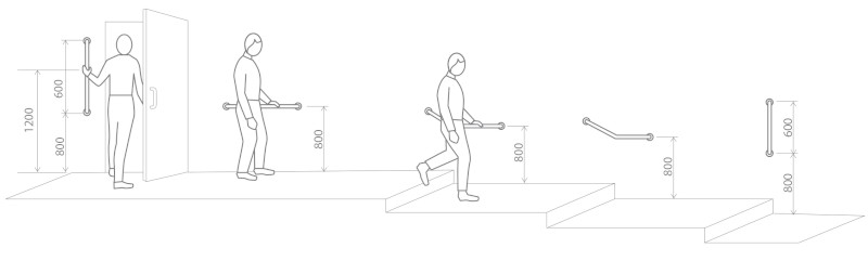 HANDICAP madlo rovné 400mm, bílá XH510W