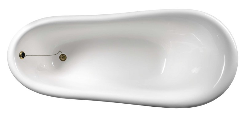 RETRO volně stojící vana 147x69,5x67,5cm, nohy bronz, bílá 85356