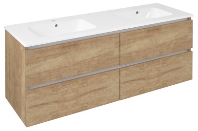 EZARA dvojumyvadlová skříňka 140x55x46cm, dub alabama EZ141-2222