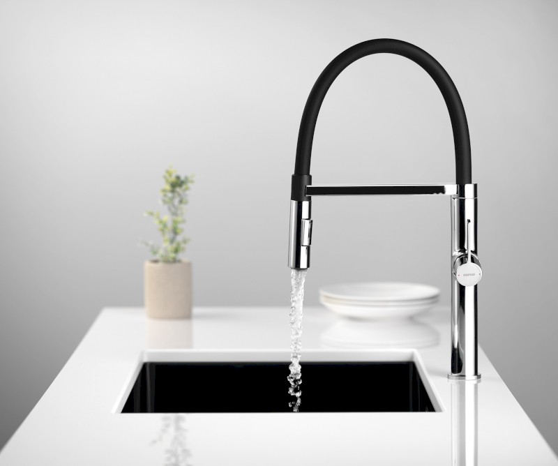 ATON stojánková dřezová baterie se sprškou, chrom EV125