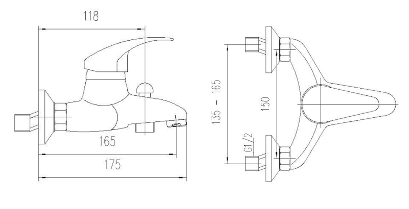 KASIOPEA nástěnná vanová baterie, chrom 1107-10