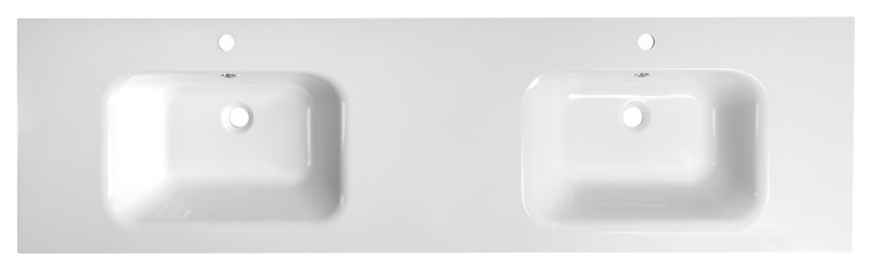 ARECA dvojumyvadlo, litý mramor, 181x51,5cm, bílá AC181