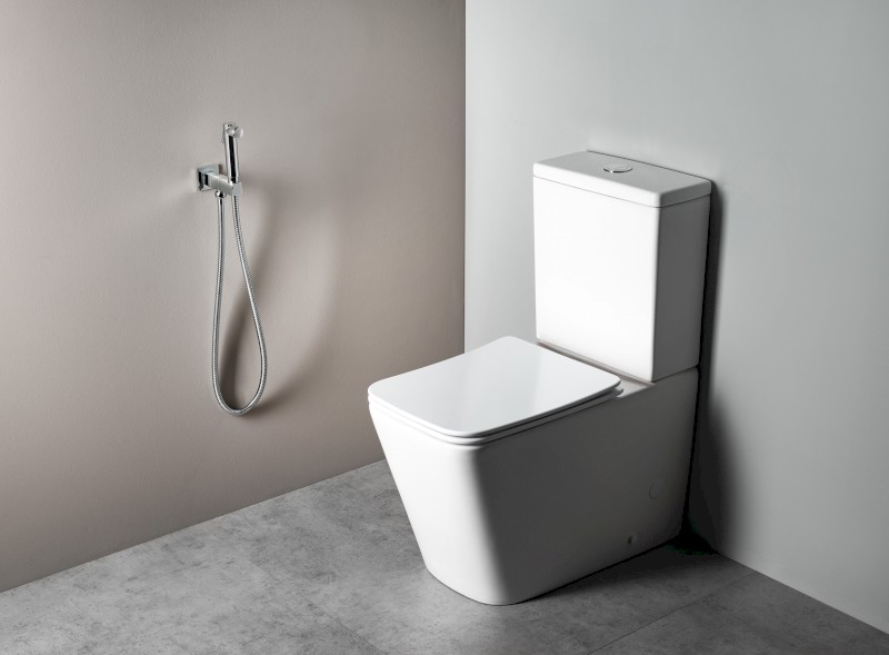 Nástěnný ventil s ruční bidetovou sprškou a bezpečnostní pojistkou,hranatý,chrom SG108