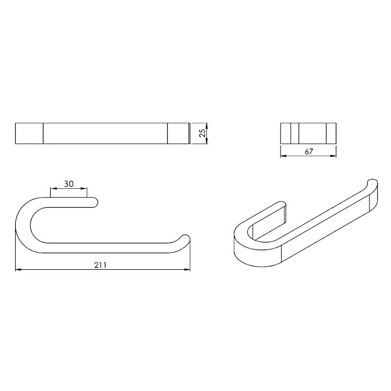 HIMALAYA držák ručníků otevřený, bambus HY70