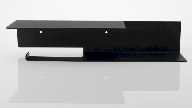 Držák toaletního papíru s poličkou š.35cm, černá mat 33214