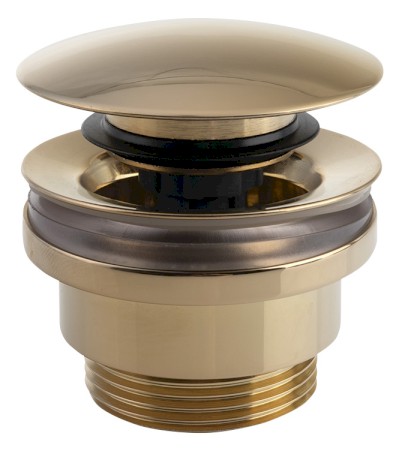 Umyvadlová výpust 5/4“, tichý click-clack, velká zátka, 5-55mm, zlato UD425S56P