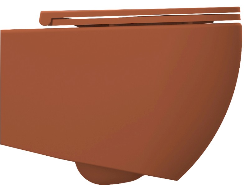 INFINITY závěsná WC mísa, Rimless, 36,5x53cm, terracotta 10NF02004-2U
