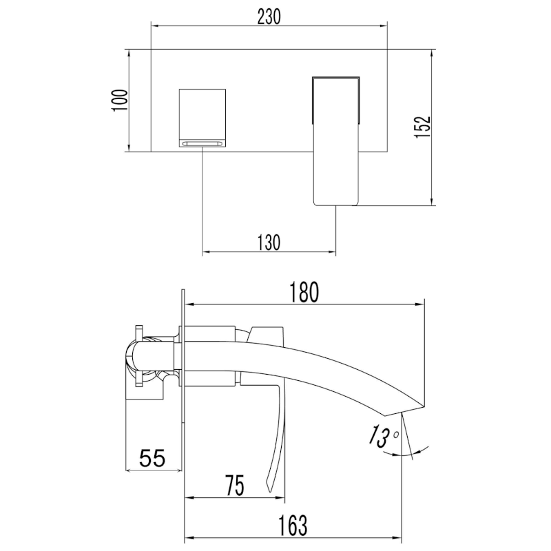 GINKO podomítková umyvadlová baterie, chrom 1101-07