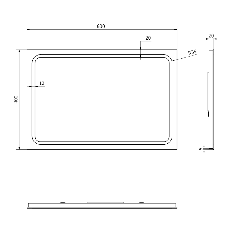 GEMINI zrcadlo s LED osvětlením 40x60cm GM040