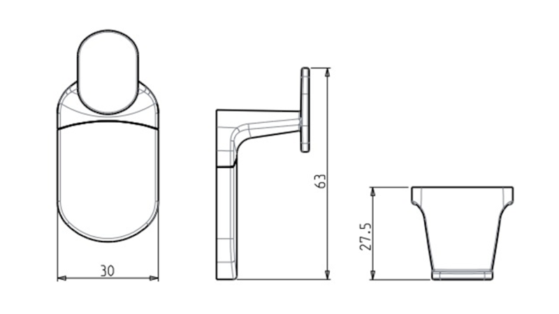 ZERO háček, balení 2 ks, chrom ZE001