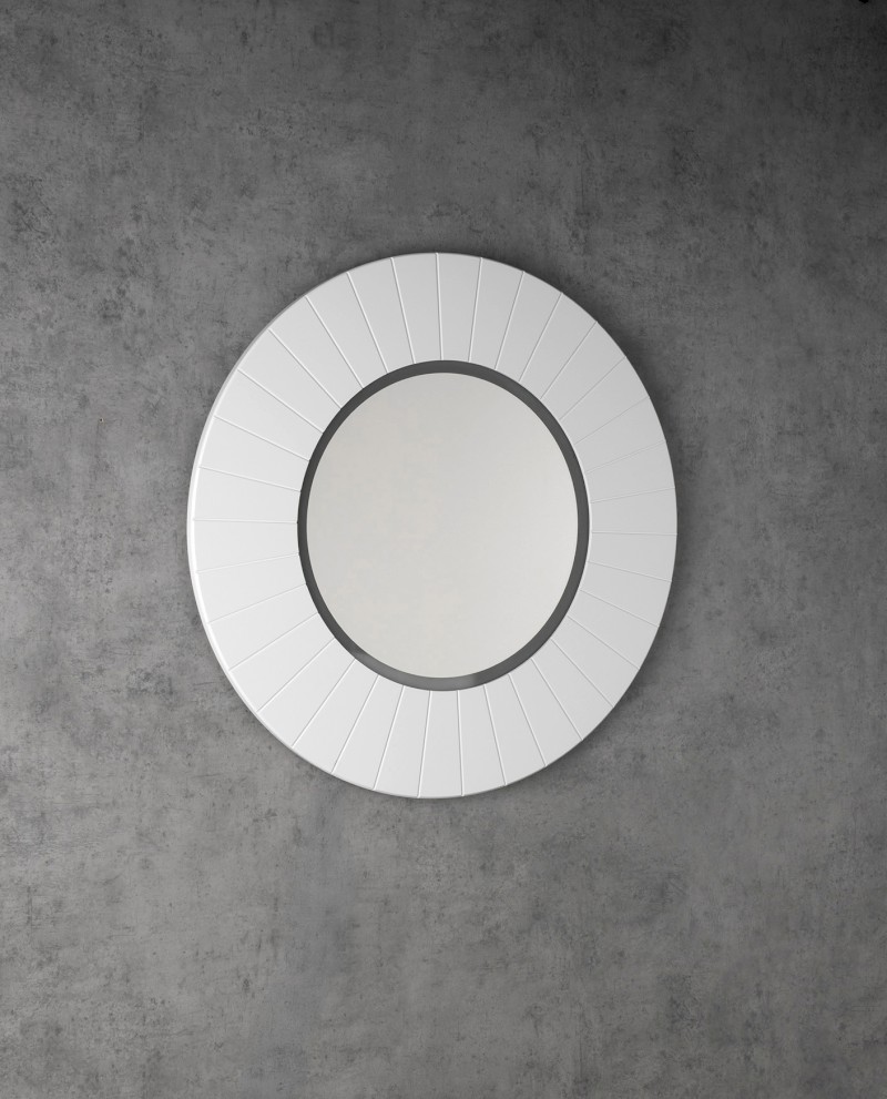 LUMIRO STRIP kulaté zrcadlo s LED osvětlením v rámu ø 75cm, bílá mat LR750-3131S