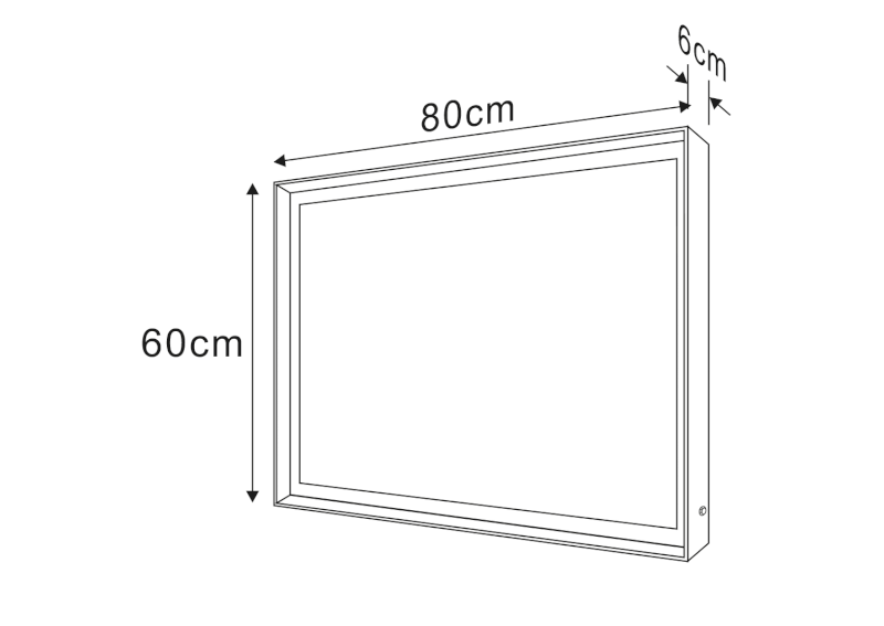 SORT zrcadlo s LED osvětlením 60x80cm, senzor, 2700-6500K, černá mat ST080S