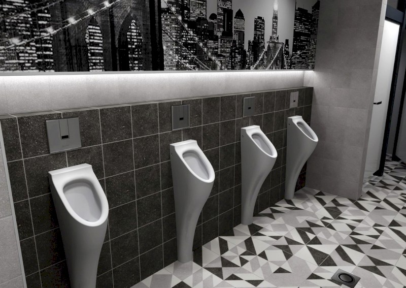 AQUATECH urinál na postavení se zakrytým přívodem vody 21x92,5x30 cm, včetně sifonu, bílá 373001