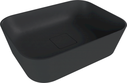 BANERA SQUARE umyvadlo na desku, litý mramor, 50x36cm, antracit mat 14596.51