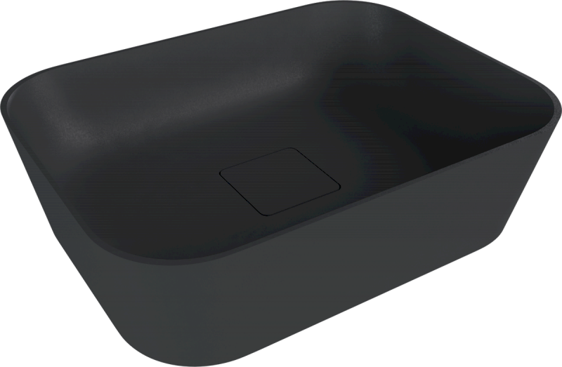 BANERA SQUARE umyvadlo na desku, litý mramor, 50x36cm, antracit mat 14596.51