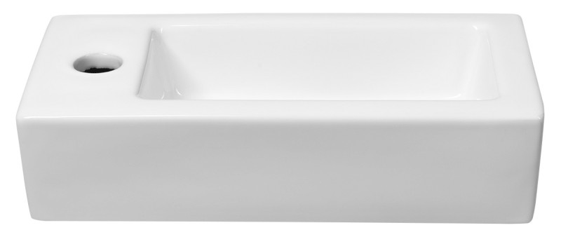 ZOE keramické umývátko 37x18cm, otvor pro baterii vlevo, bílá AR496
