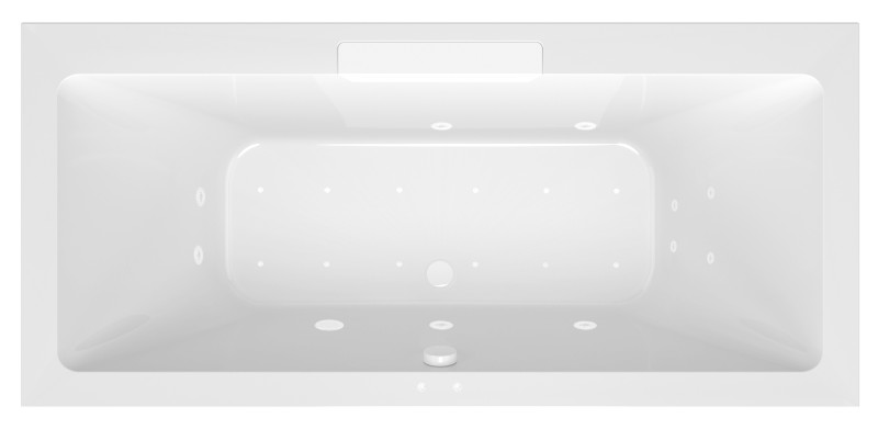 CASCATA hydromasážní vana, 185x85x45cm, kaskáda bílá, Active Hydro-Air, bílá 73836.101.2020
