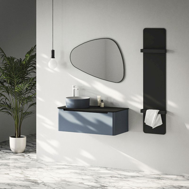 THIN umyvadlo na desku, Rockstone, Ø 38 cm, siena/bílá mat WN548-42