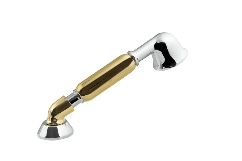 ANTEA pětiprvková baterie na okraj vany s retro hubicí, chrom/zlato 3882