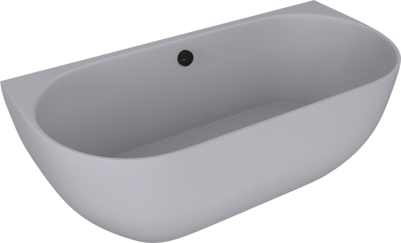 PAGODA nástěnná vana litý mramor 170x85x58cm, šedá mat 72976.31